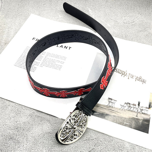 Chh Chrome heart belt with jeans y2k