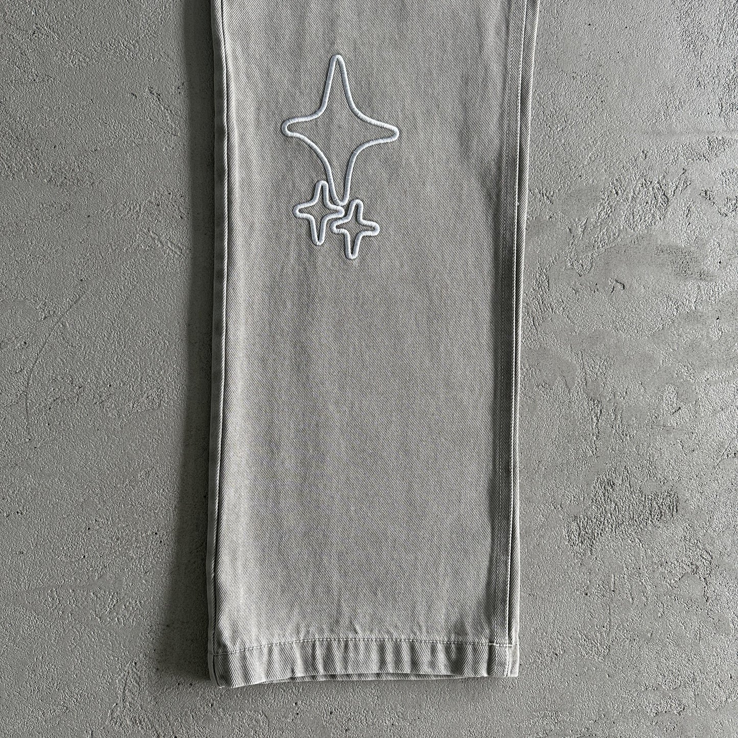 Broken P White Star Pants