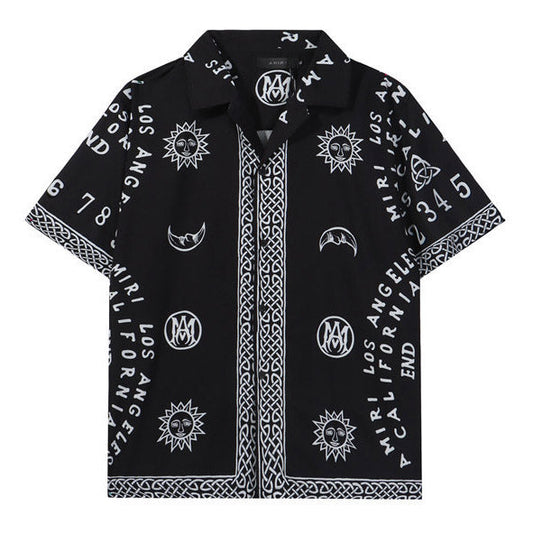 AMRI Ouija Board Bowling Shirt In Black