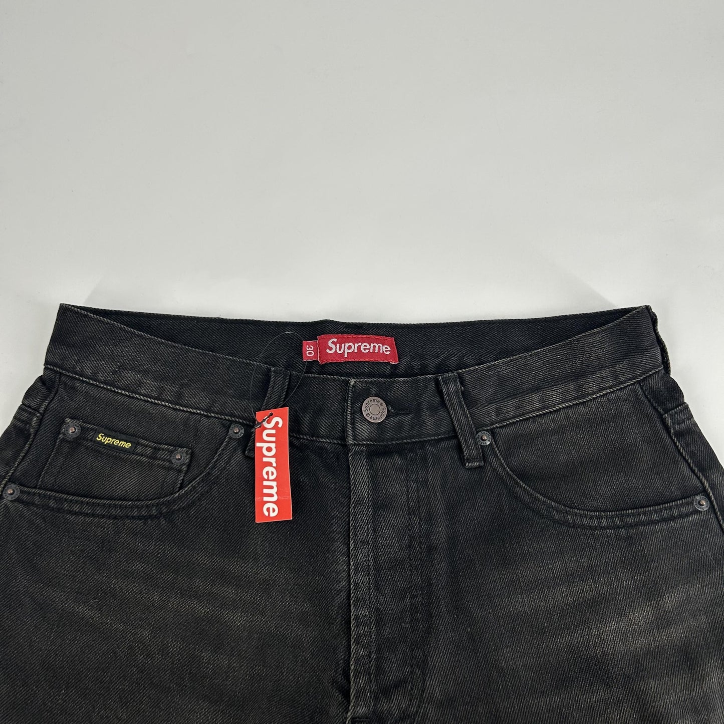 Supreme Baggy Jeans Distressed Loose Fit Selvedge