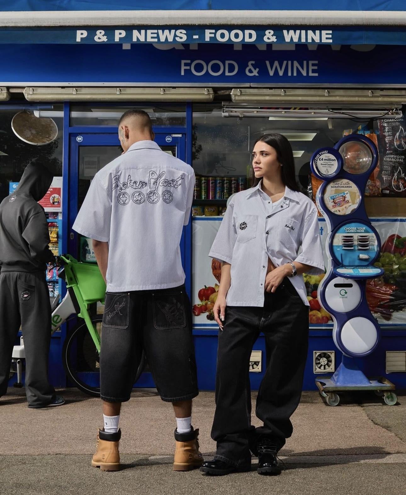 Broken P Denim Jeans Shorts