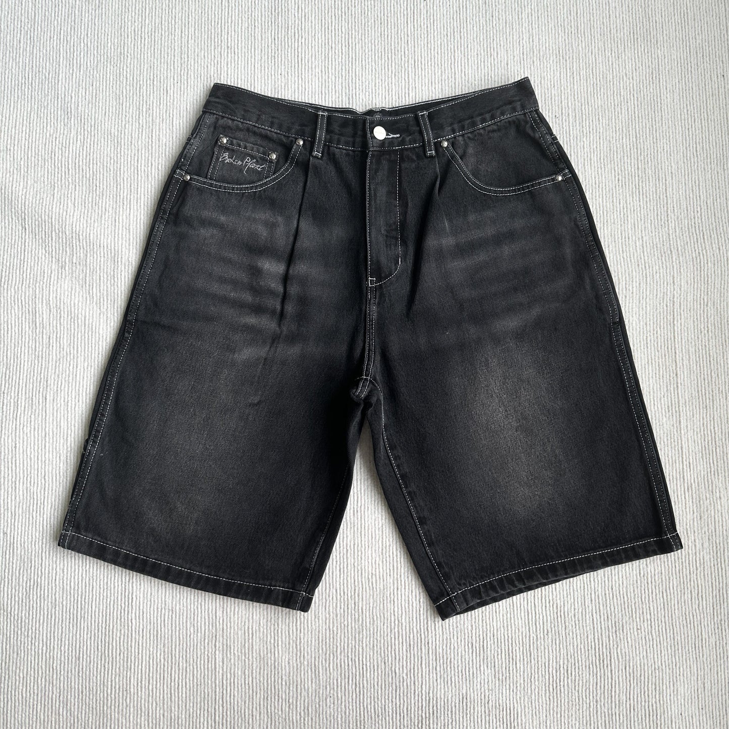 Broken P Denim Jeans Shorts