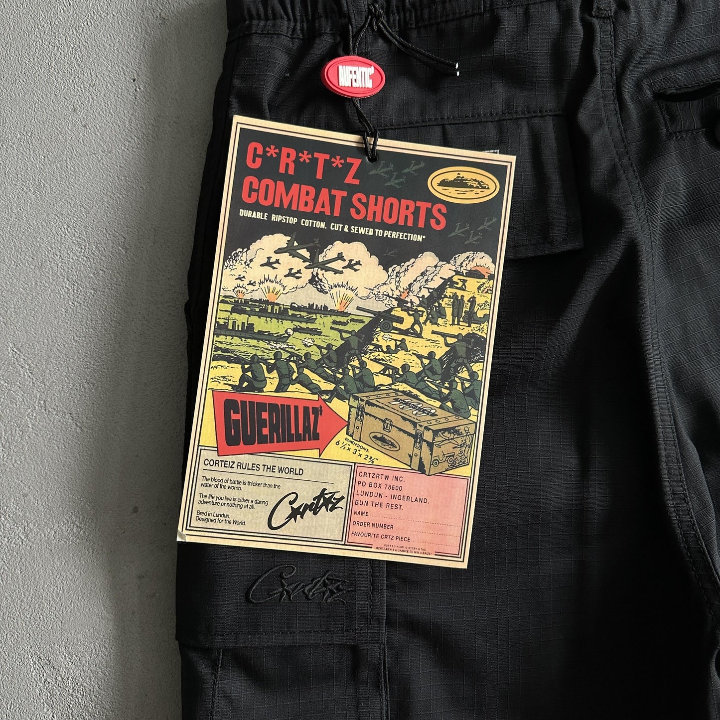 Corteiz Black Cargo Shorts
