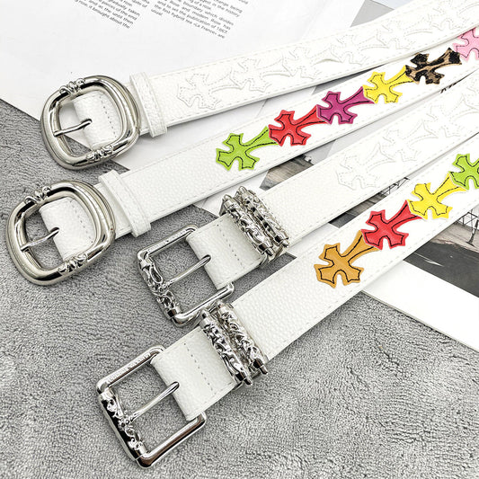 Chh Chrome Heart Belt Embroidery Belt Male
